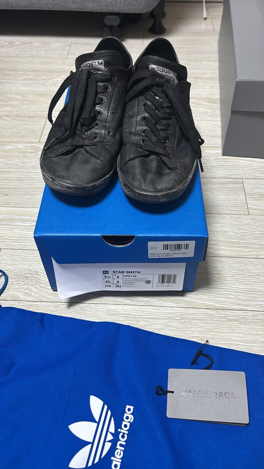 발렌시아가 스탠스미스 레더 블랙 43사이즈 플랫화 상품이미지5