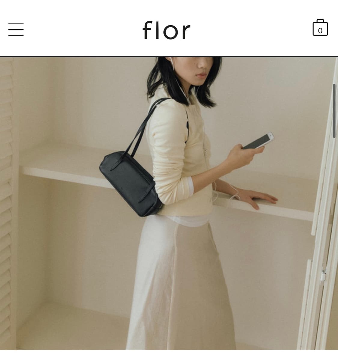 플로르 Willo Flute Bag 미니 블랙  상품이미지3