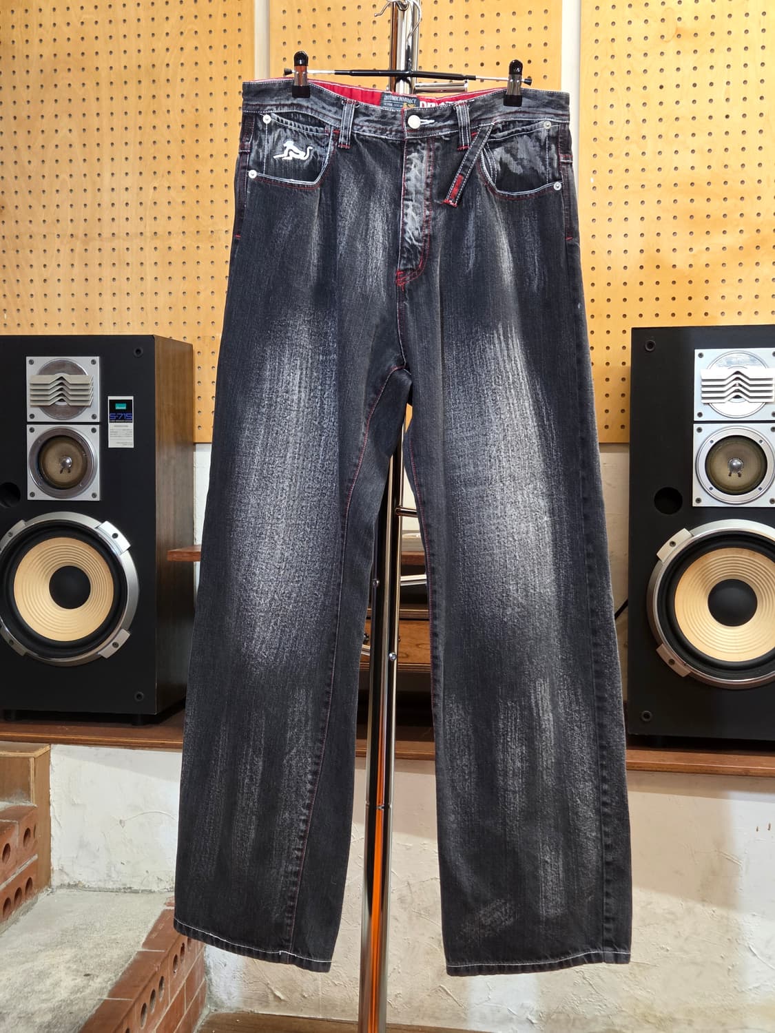 JPN 빈티지 스컬 자수 데님 팬츠 상품이미지6