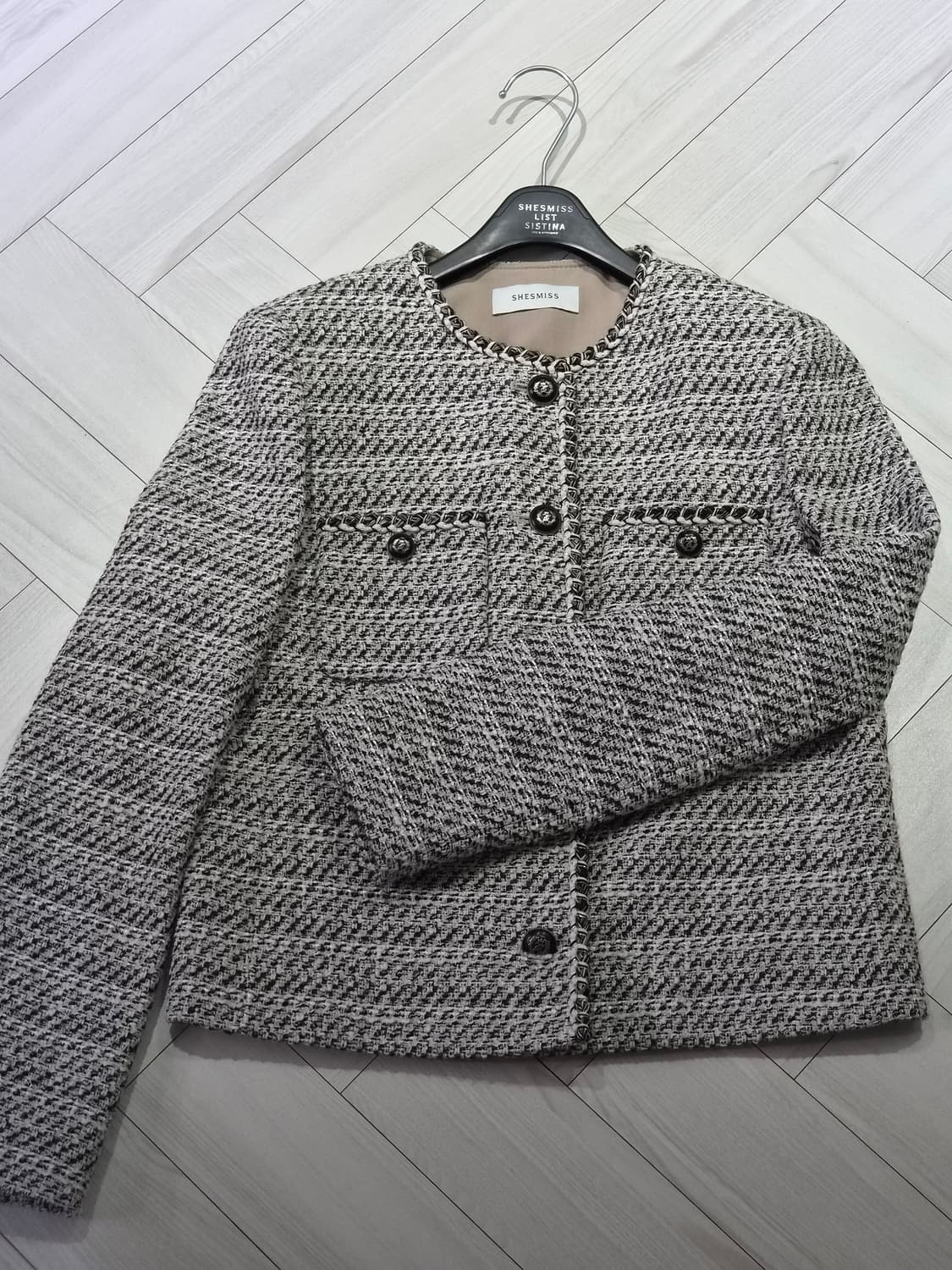 쉬즈미스 트위드 자켓 55사이즈 (1회 착용) 상품이미지2