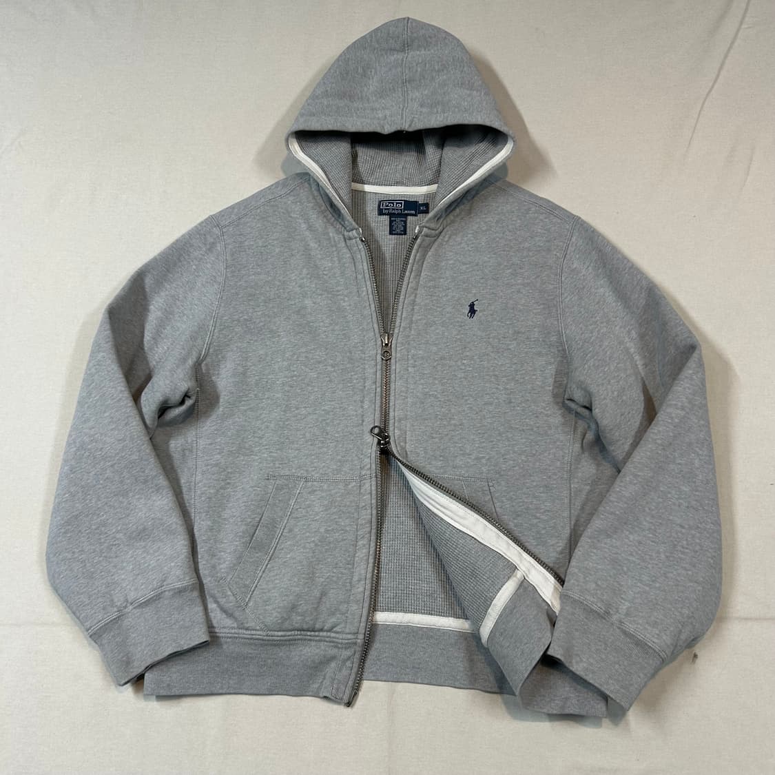 XL) 폴로 랄프로렌 써멀 후드집업 그레이 2way 지퍼 상품이미지1