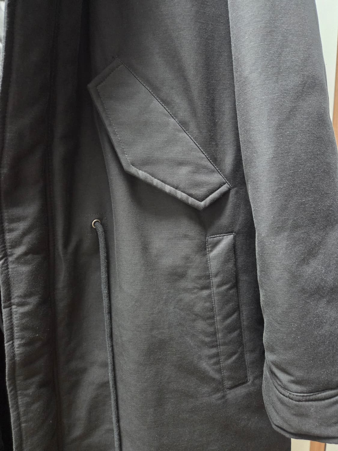 드로우핏 라쿤퍼 덕다운 야상 롱패딩 블랙 M사이즈 상품이미지2