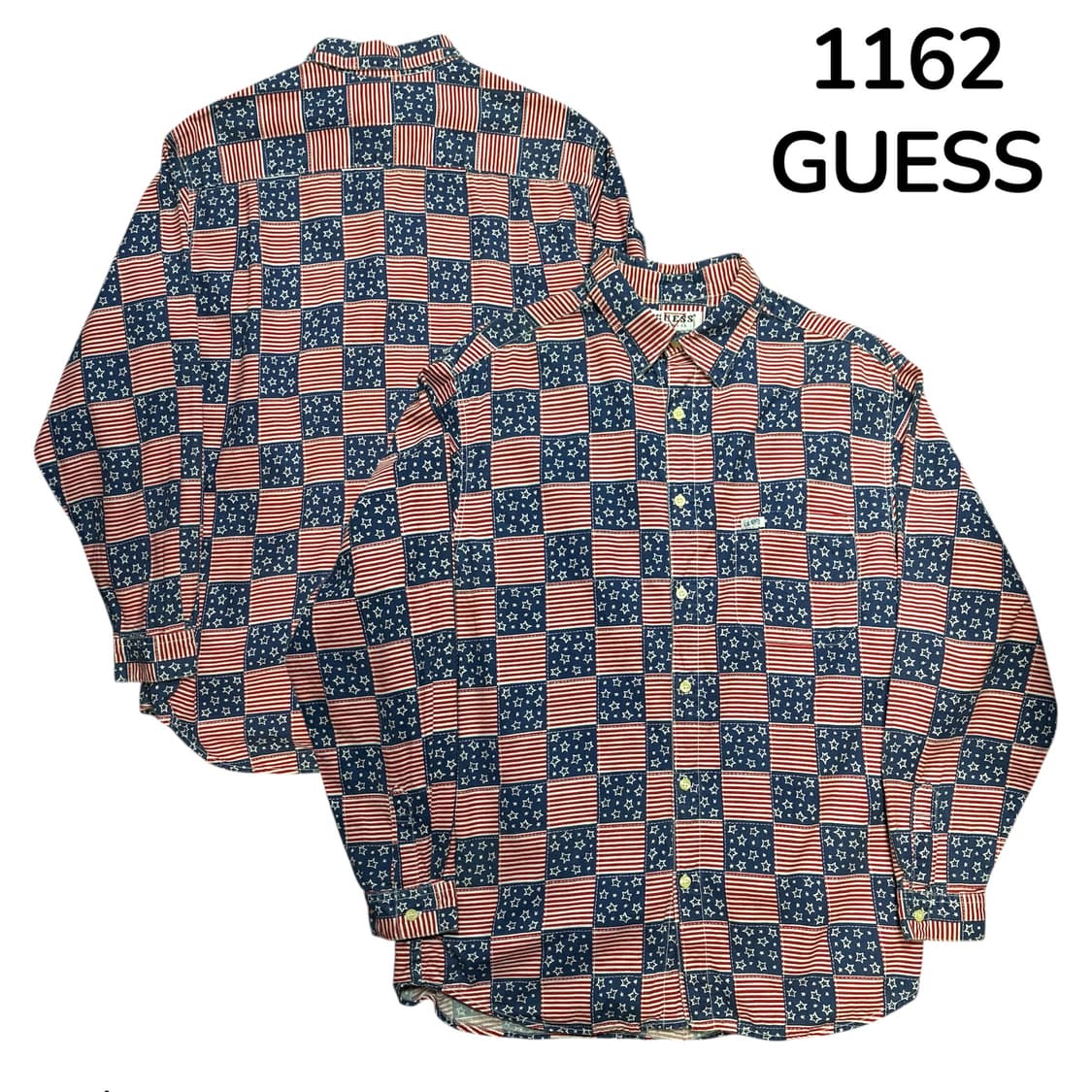 게스 성조기 패턴 셔츠 M 상품이미지1