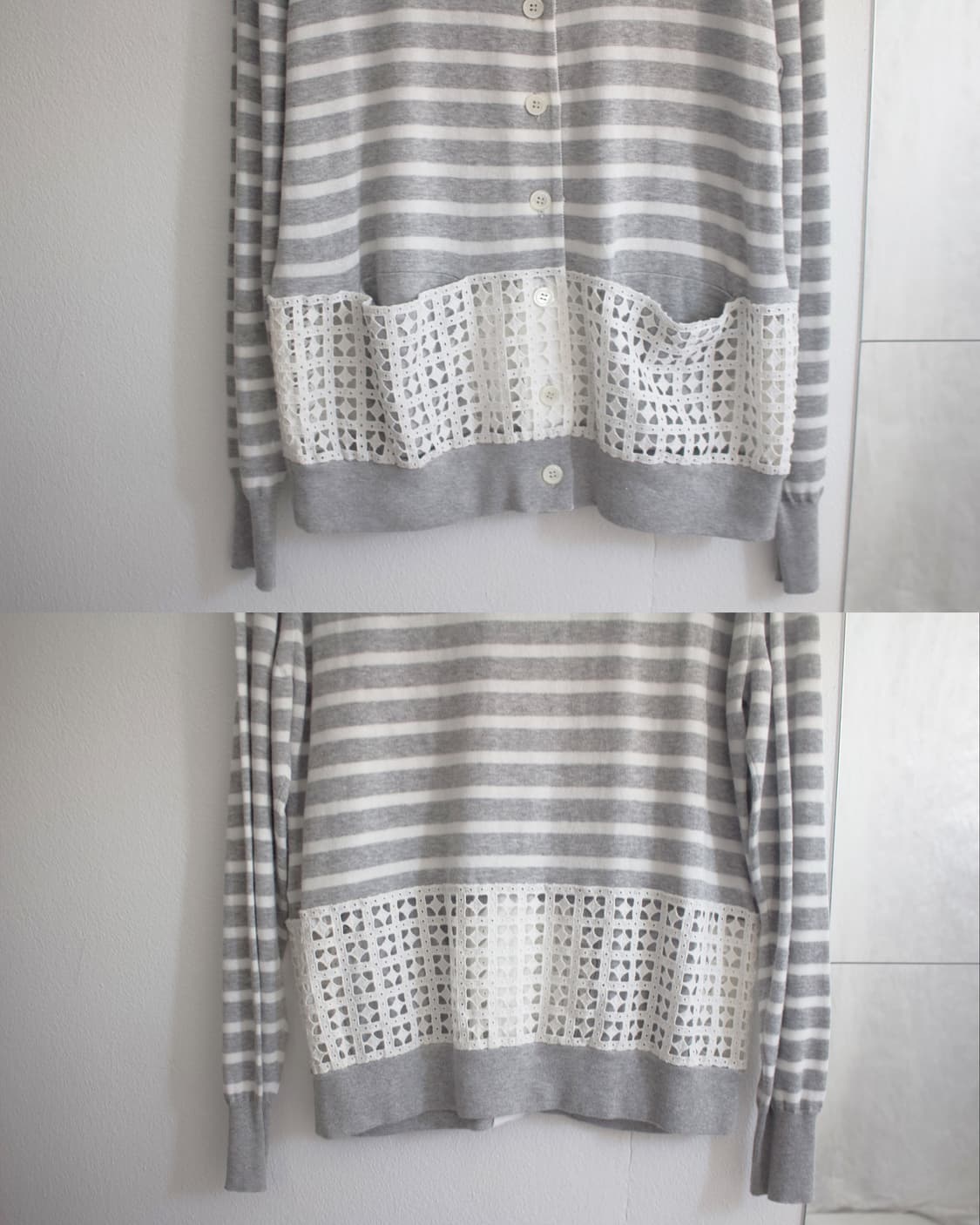 net pocket stripe cardigan 상품이미지3
