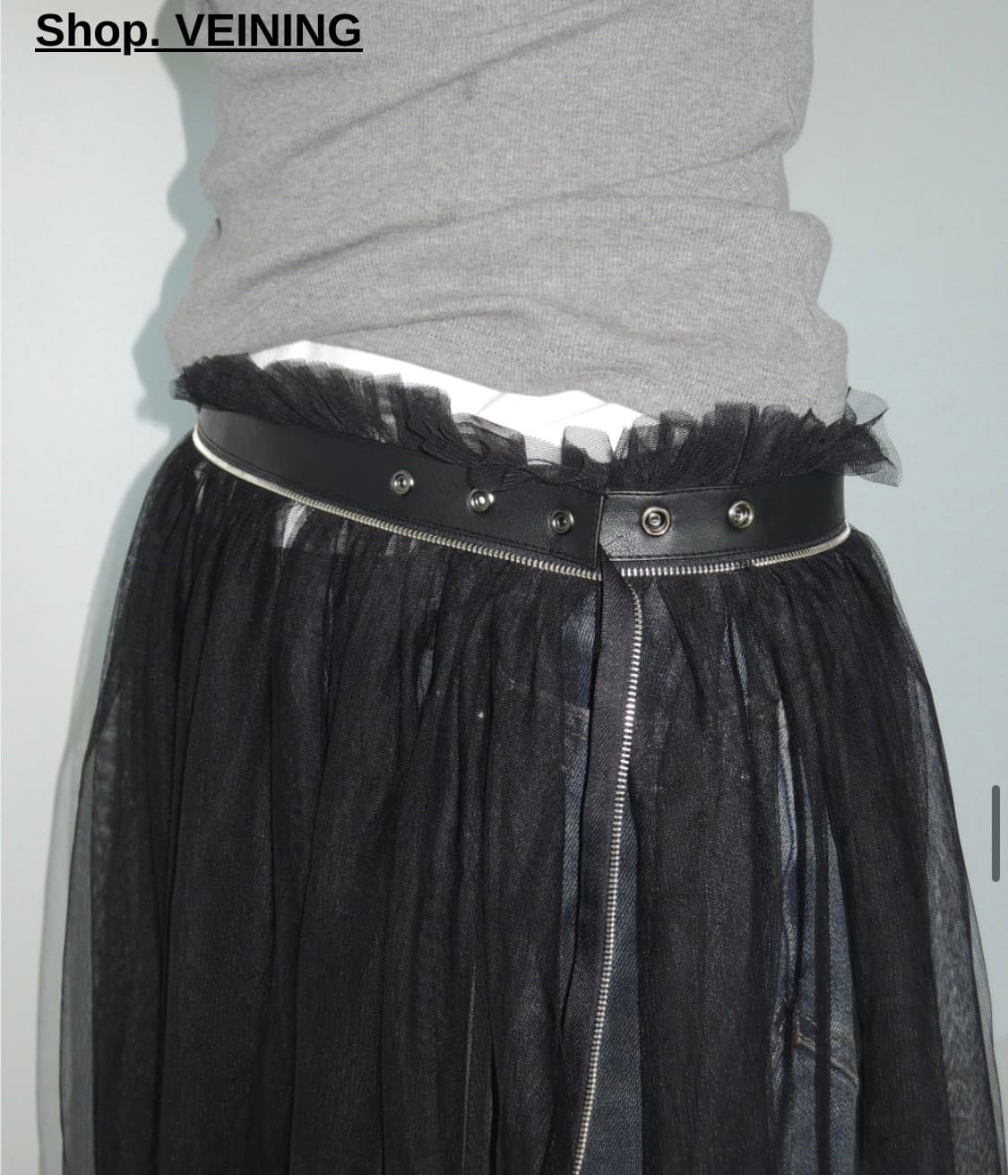 베이닝 레이어드 벨트 스커트 상품이미지4