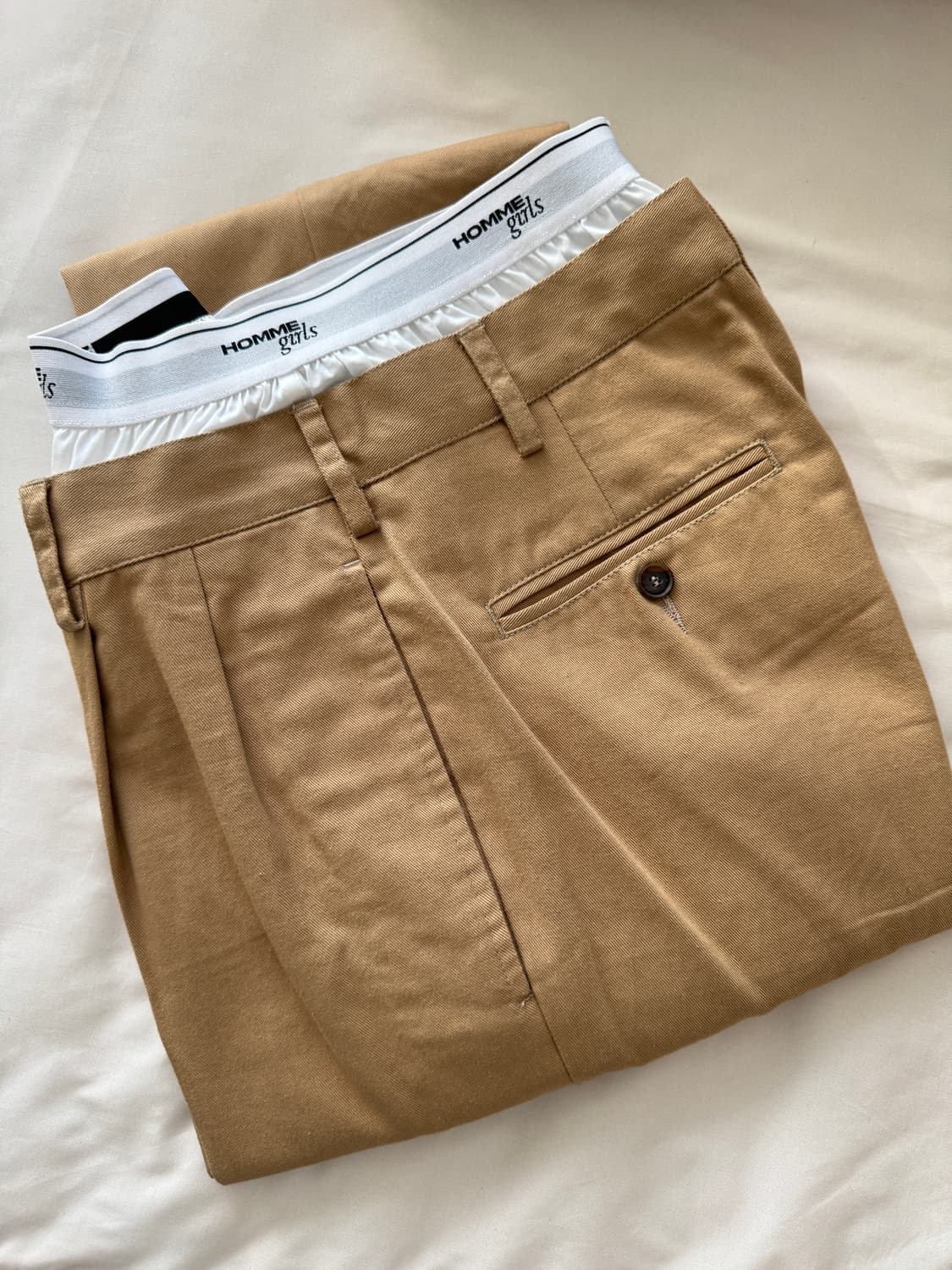 Homme girls 옴므걸즈 베이지 레이어드 슬랙스 상품이미지10