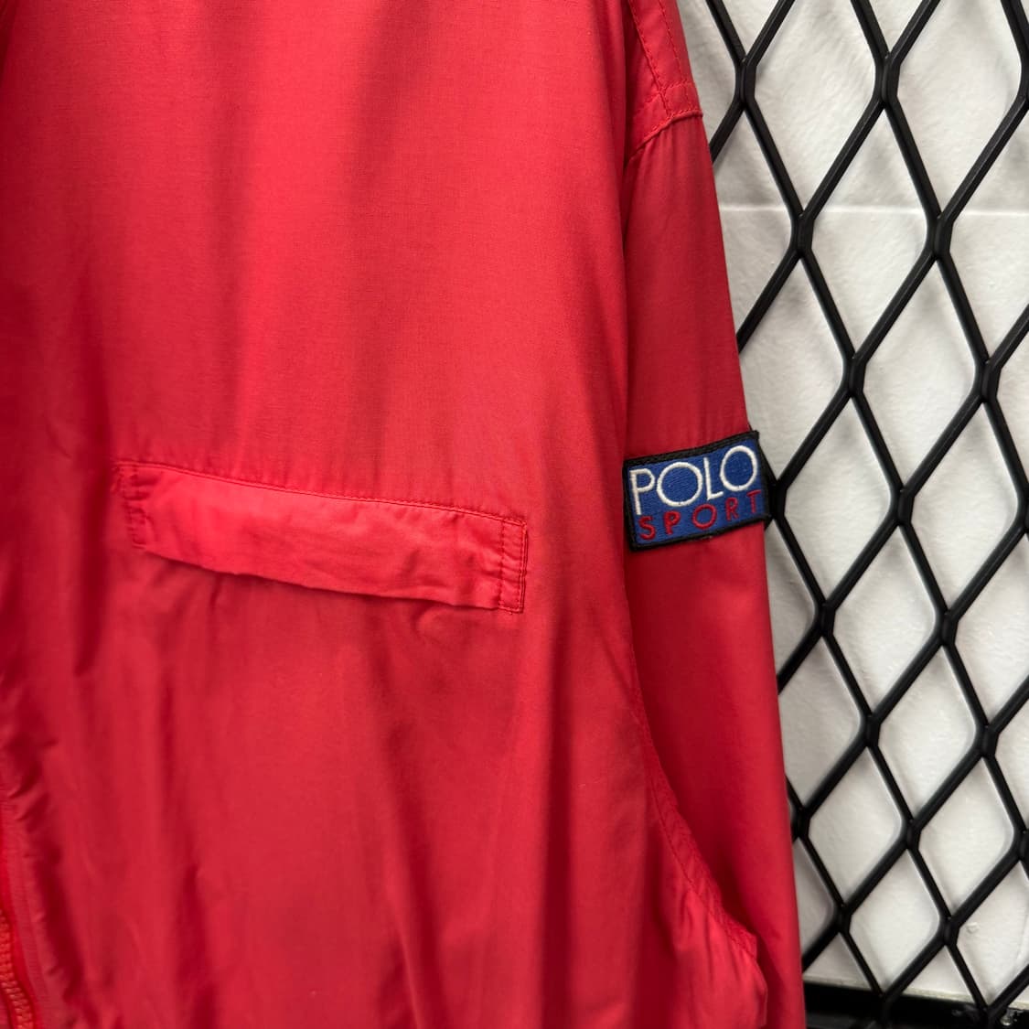 90s 폴로 랄프로렌 스포츠 윈드브레이크 안감 플리스 디테일 레드 상품이미지5
