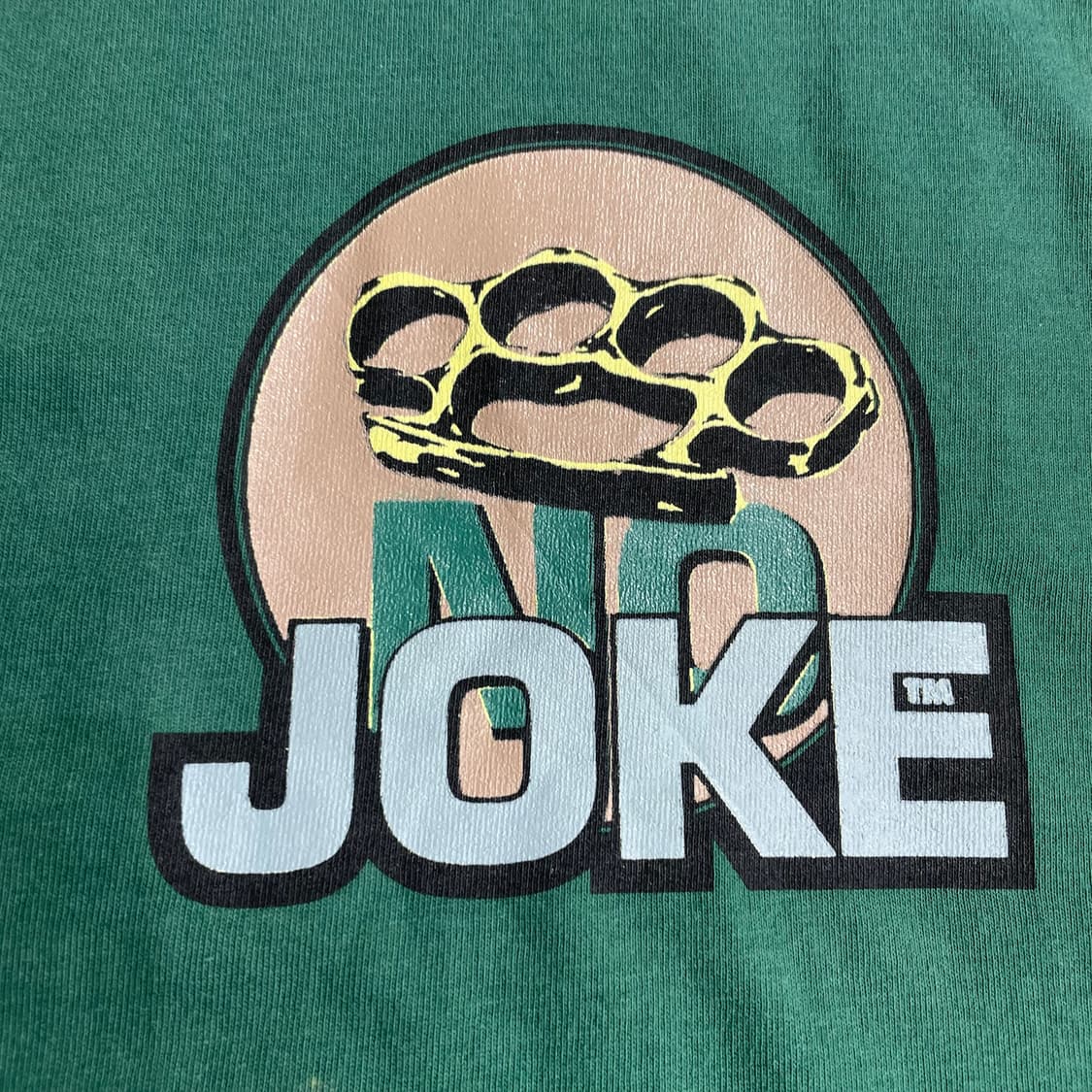 90s USA No joke 싱글스티치 홀가먼트 티셔츠 상품이미지5