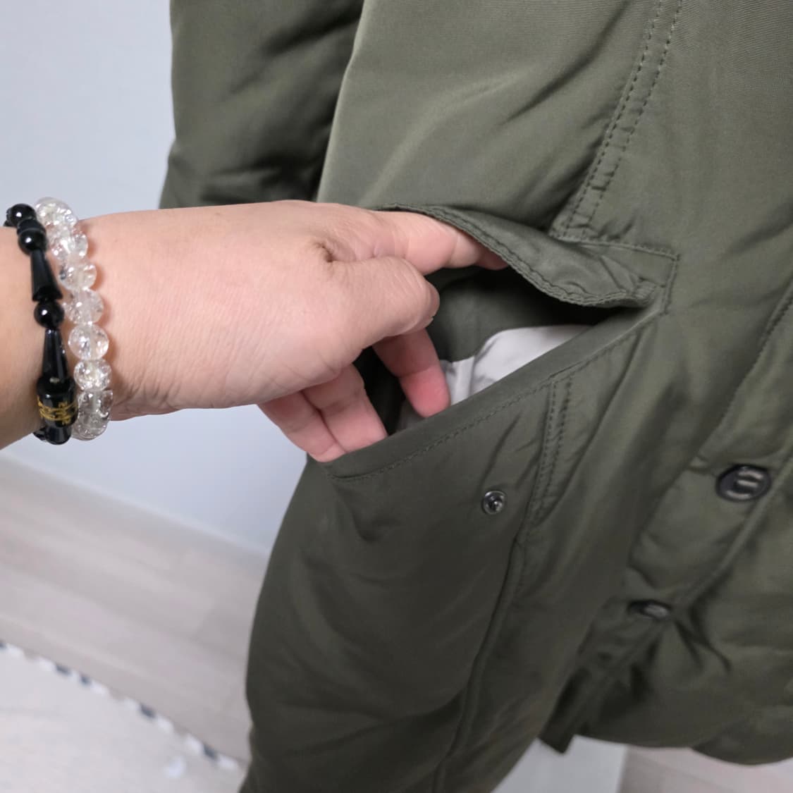 타미힐피거 카키 롱패딩 상품이미지7