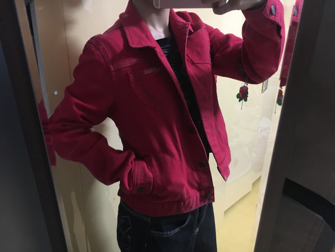 빨강색 자켓 뒤디테일 빈티지 자켓 상품이미지1