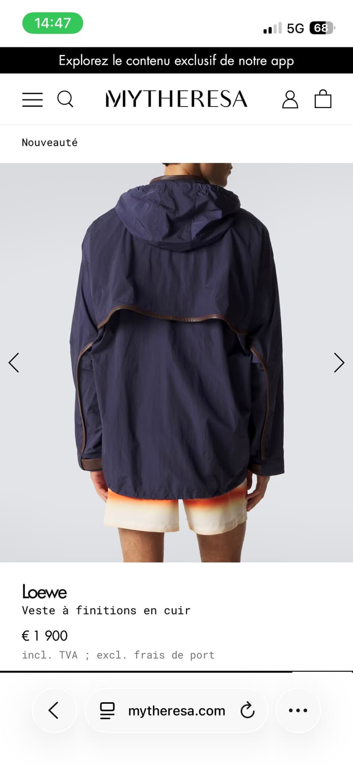 로에베 loewe 나일론 레더 자켓 상품이미지4