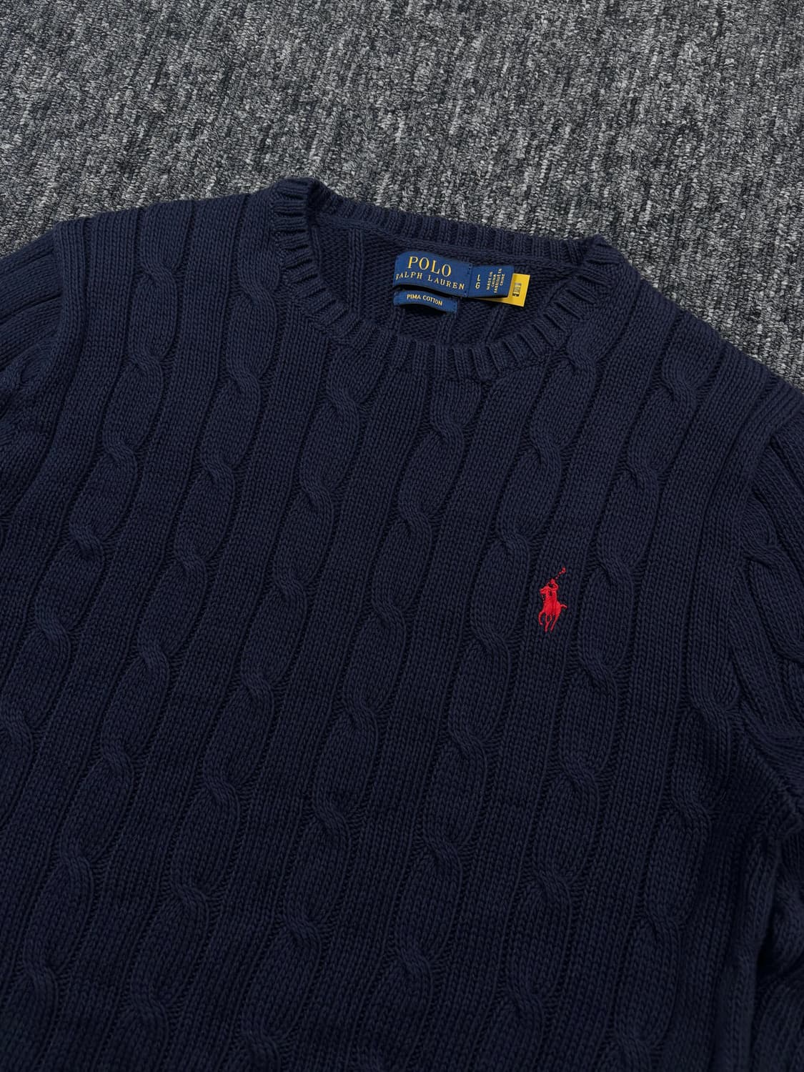 폴로 네이비 꽈배기 니트 상품이미지3