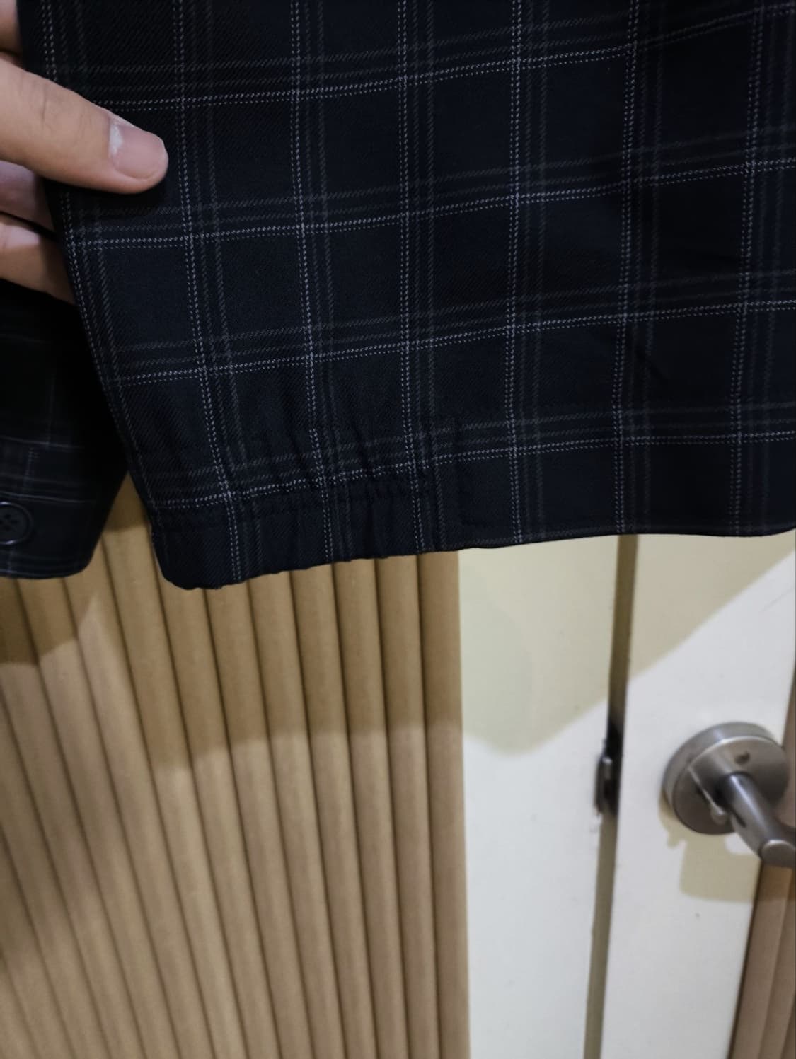 95 입생로랑 체크 레트로 블루종 봄버자켓 상품이미지8