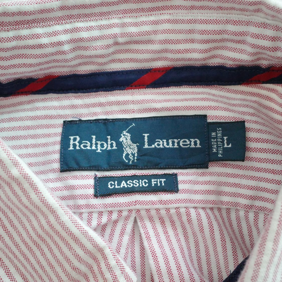 90s 폴로 랄프로렌 캔디드 스트라이프 버튼다운 옥스포드 셔츠 L 상품이미지5