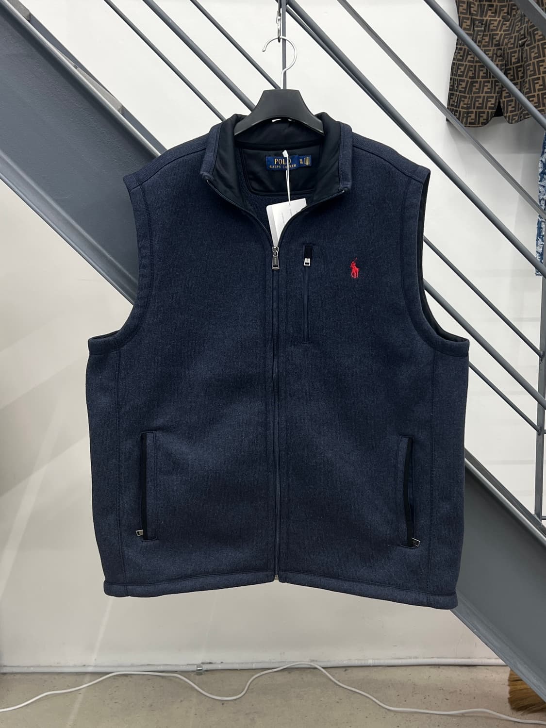 폴로 랄프로렌 네이비 니트 베스트 풀집업 상품이미지1