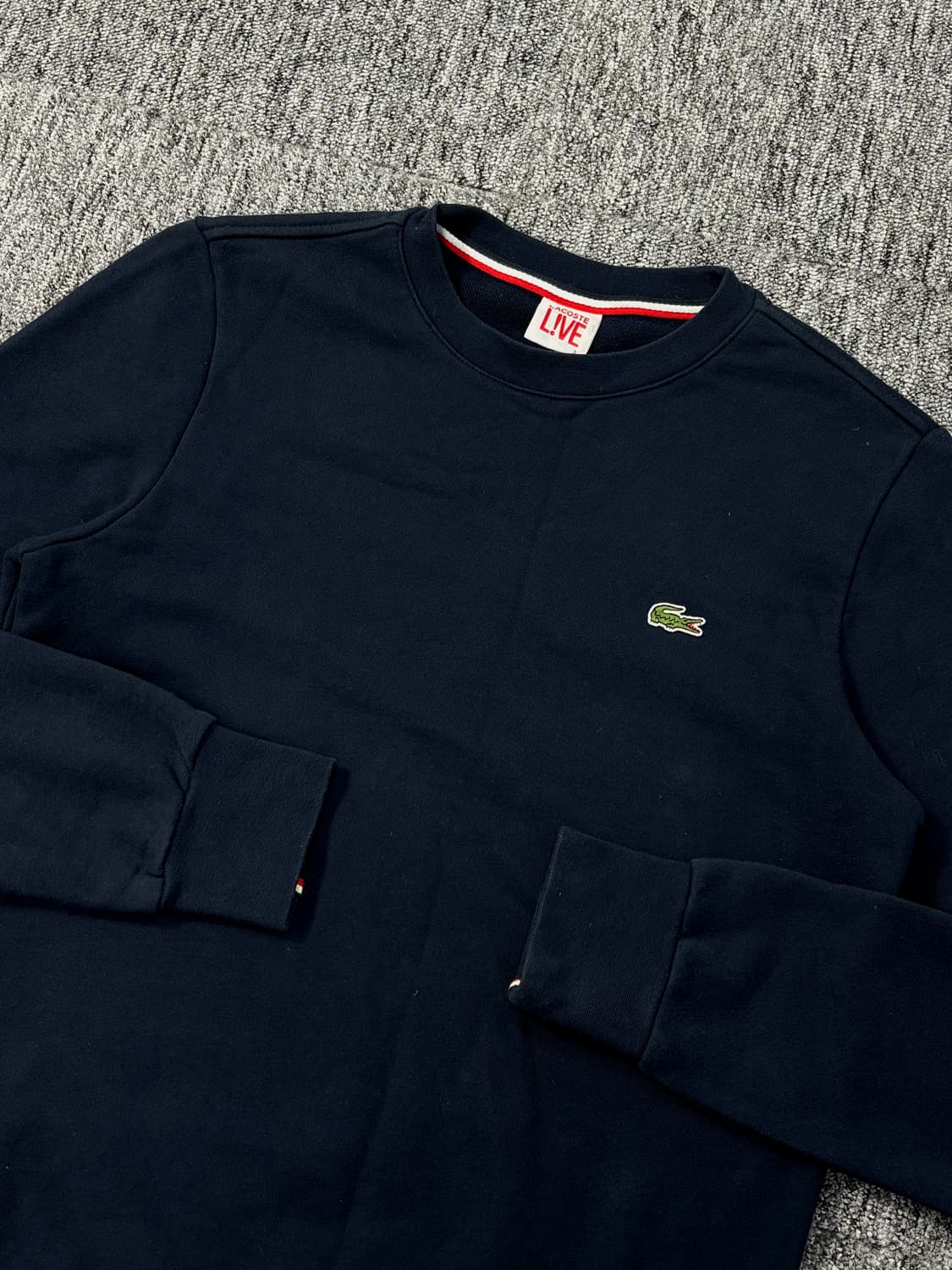 라코스테 자수로고 네이비 코튼 스웻셔츠 상품이미지2