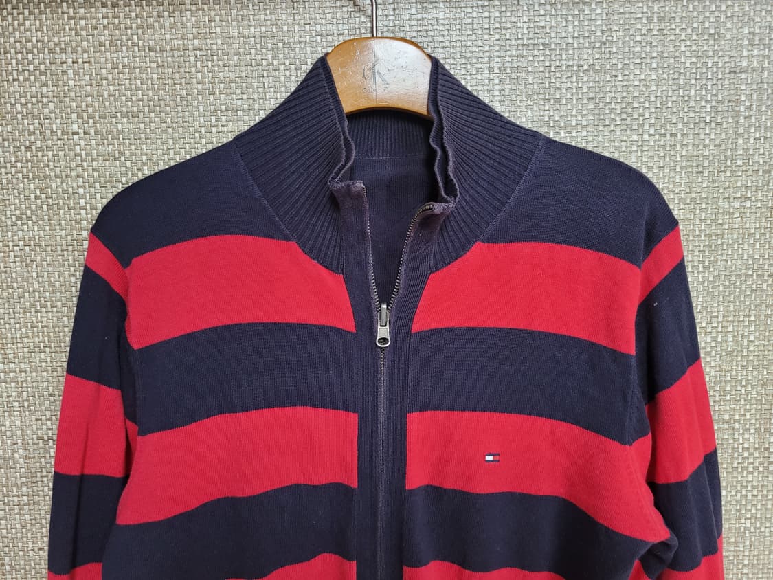 M 95사이즈 타미힐피거 양면 니트 집업 자켓 빈티지 아메카지  상품이미지5