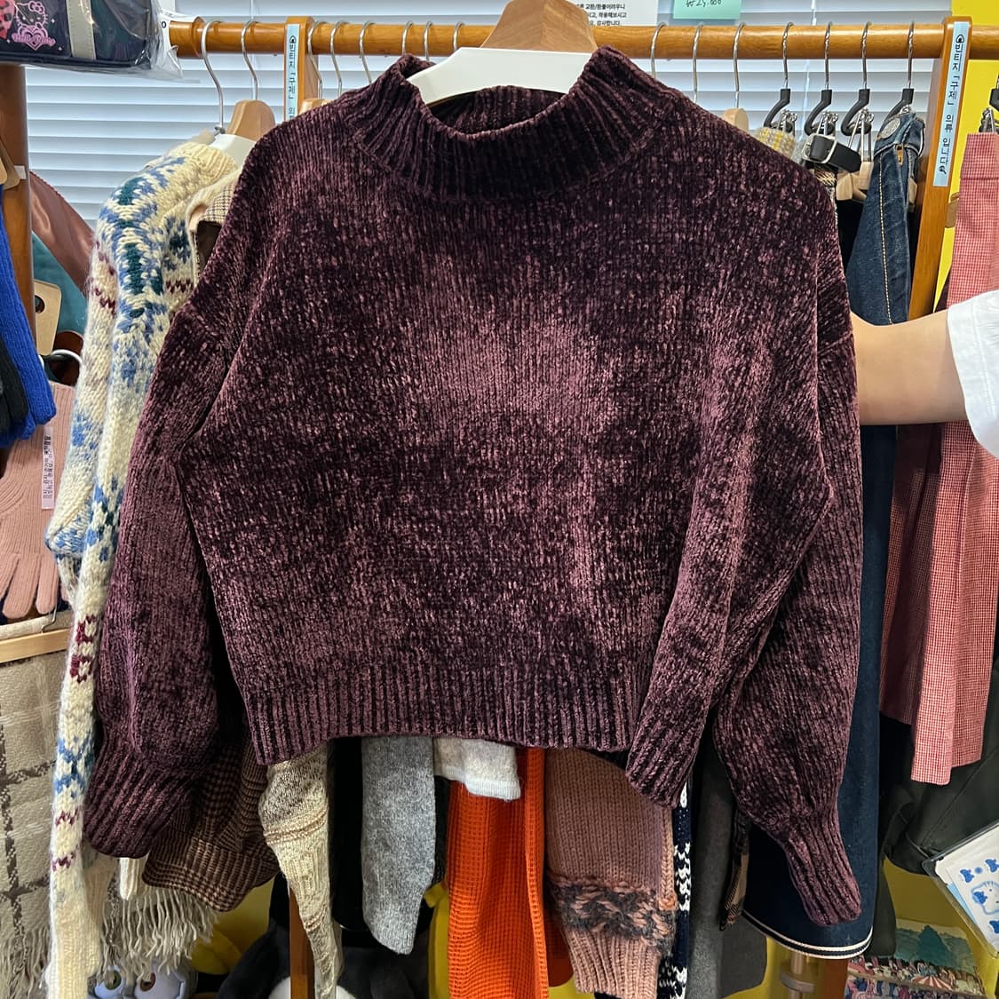 [Japanese Vintage] 벨벳 세미크롭니트 상품이미지2