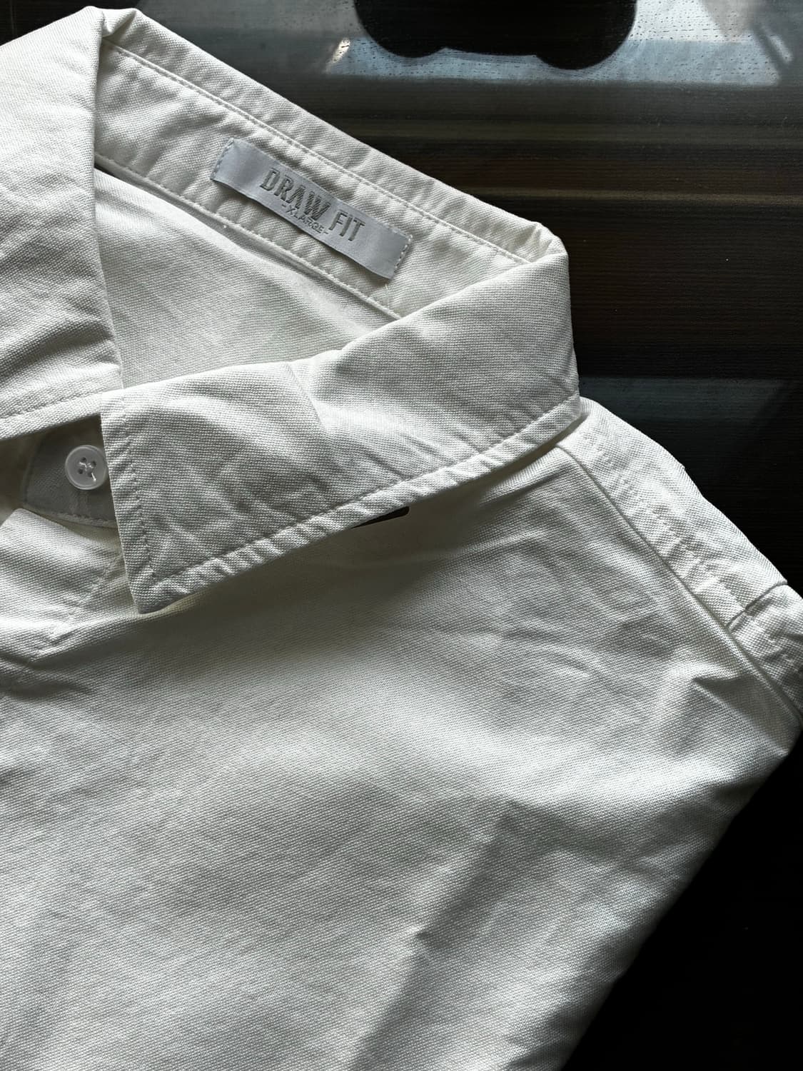 (XL) 드로우핏 워시드 크롭 옥스퍼드 셔츠 [WHITE] 판매 상품이미지10