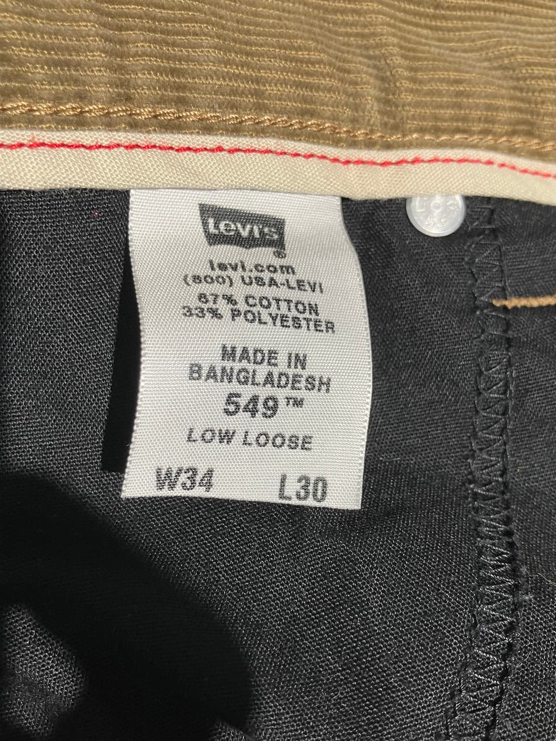 34) Levi’s 549 브라운 코듀로이 팬츠 상품이미지9