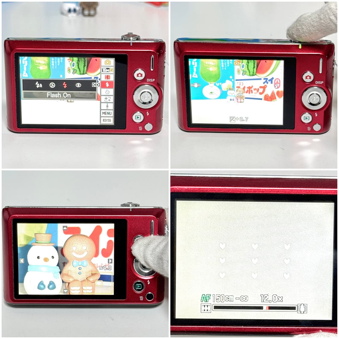 카시오 엑슬림 ZS240 체리레드 빈티지디카 상품이미지5