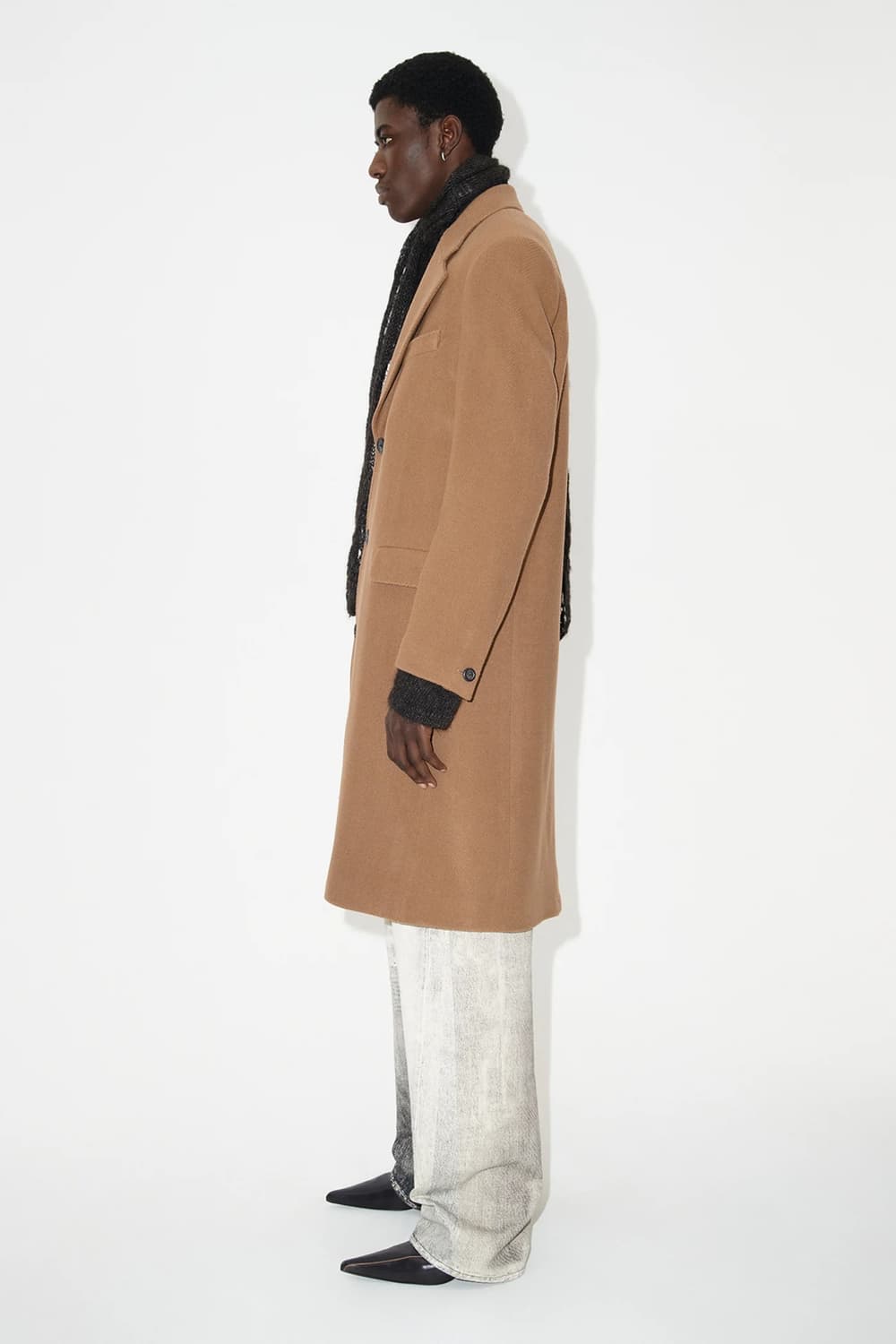 아워레가시 돌핀 코트 카멜 슬라일리 헤링본 52사이즈 상품이미지5