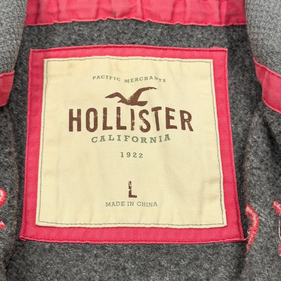 홀리스터 빈티지 Y2K 스펠로고 기모 후드집업 자켓 그레이 L 상품이미지4