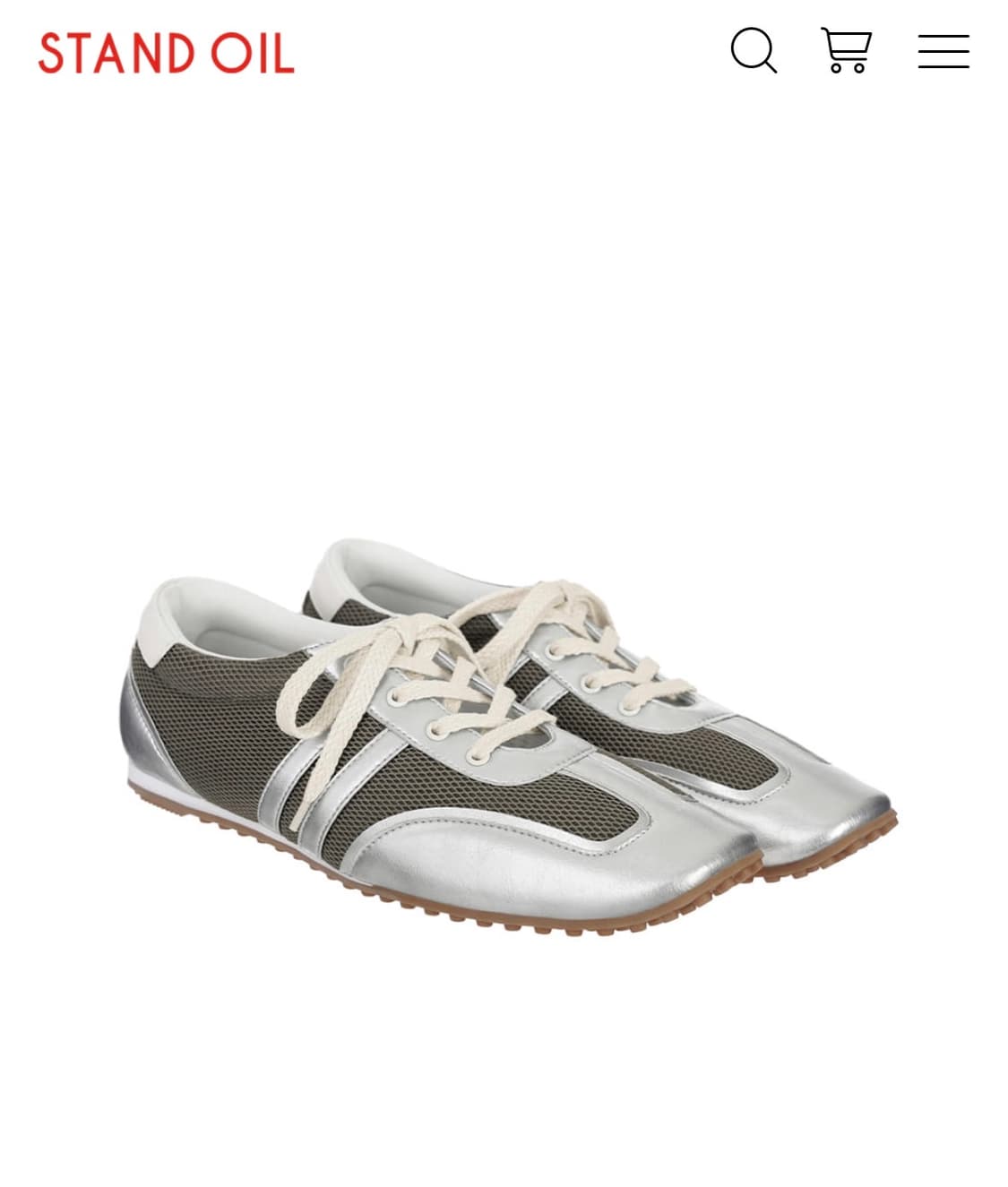 스탠드오일 머로우 스퀘어 스니커즈 / 실버 상품이미지1