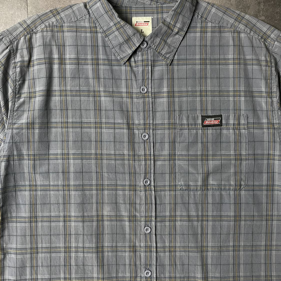 DICKIES 디키즈 블루그레이 체크 반팔 워크셔츠 A01019 상품이미지3