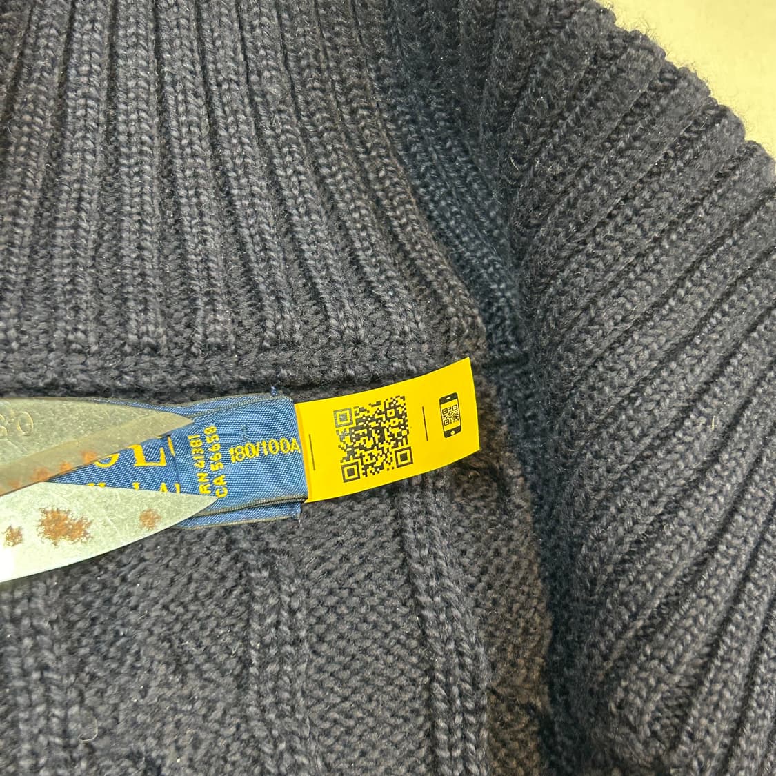 L) 폴로 랄프로렌 네이비 케이블 니트 반집업 상품이미지8