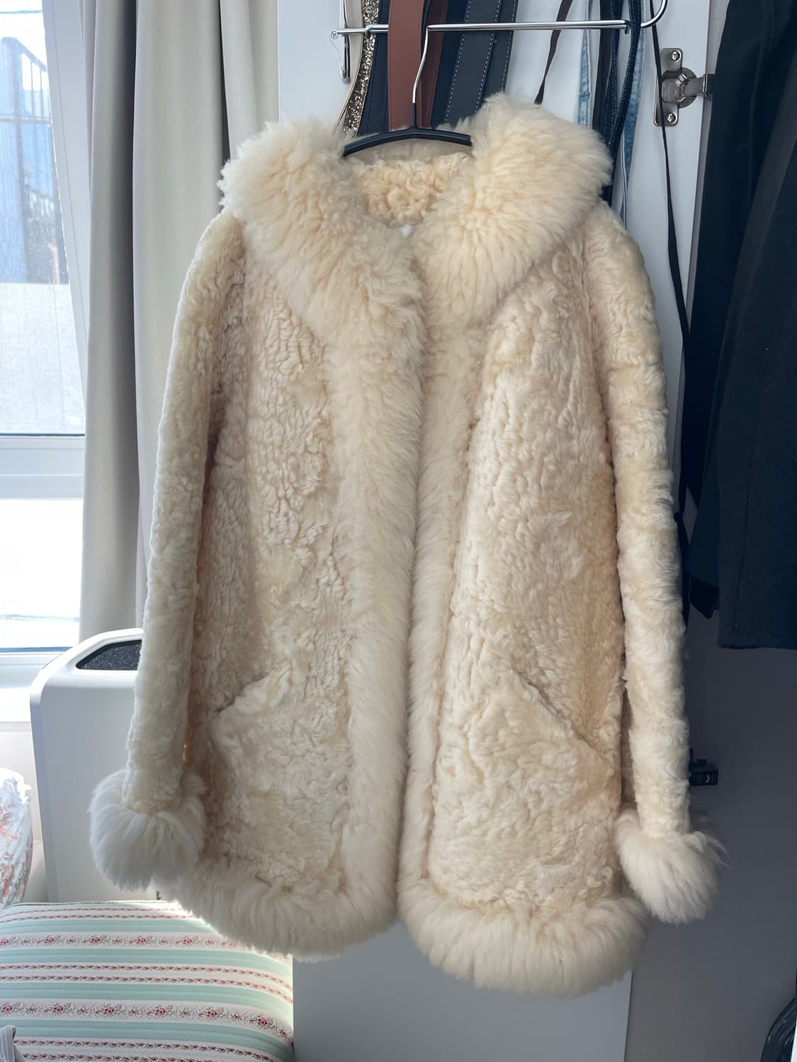 뉴질랜드 리얼 양털 코트 (free size) 상품이미지1