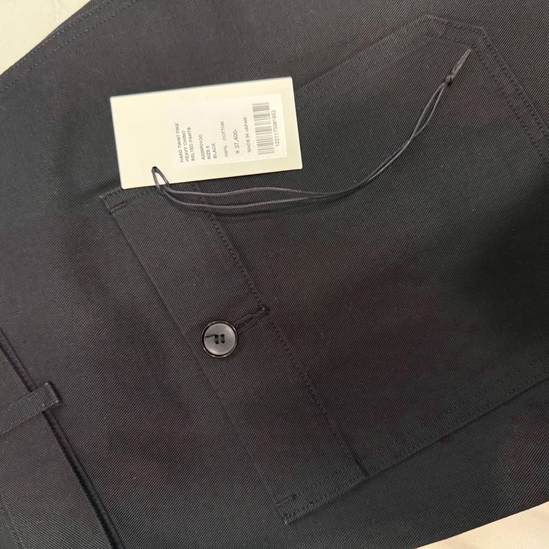 오라리 하드트위스트 핀스 헤비 치노벨티드 팬츠 블랙 5사이즈 상품이미지2