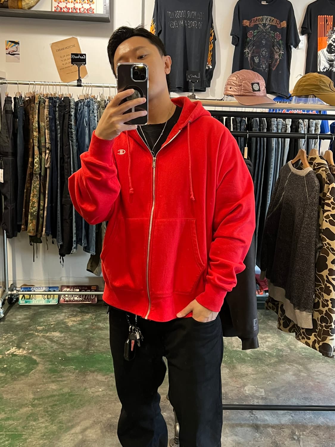 [L] 챔피온 리버스위브 풀 후드집업 블루택 상품이미지10