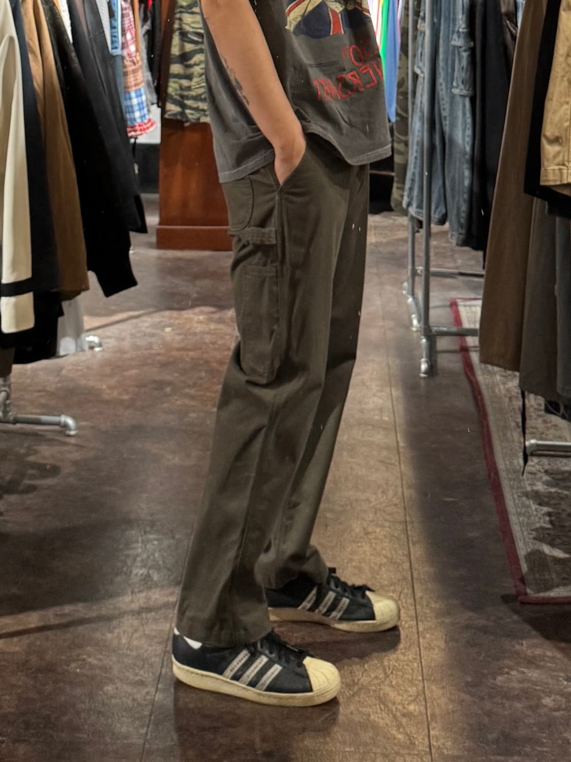 칼하트 릴렉스핏 카펜터팬츠 카키 브라운 34 상품이미지2