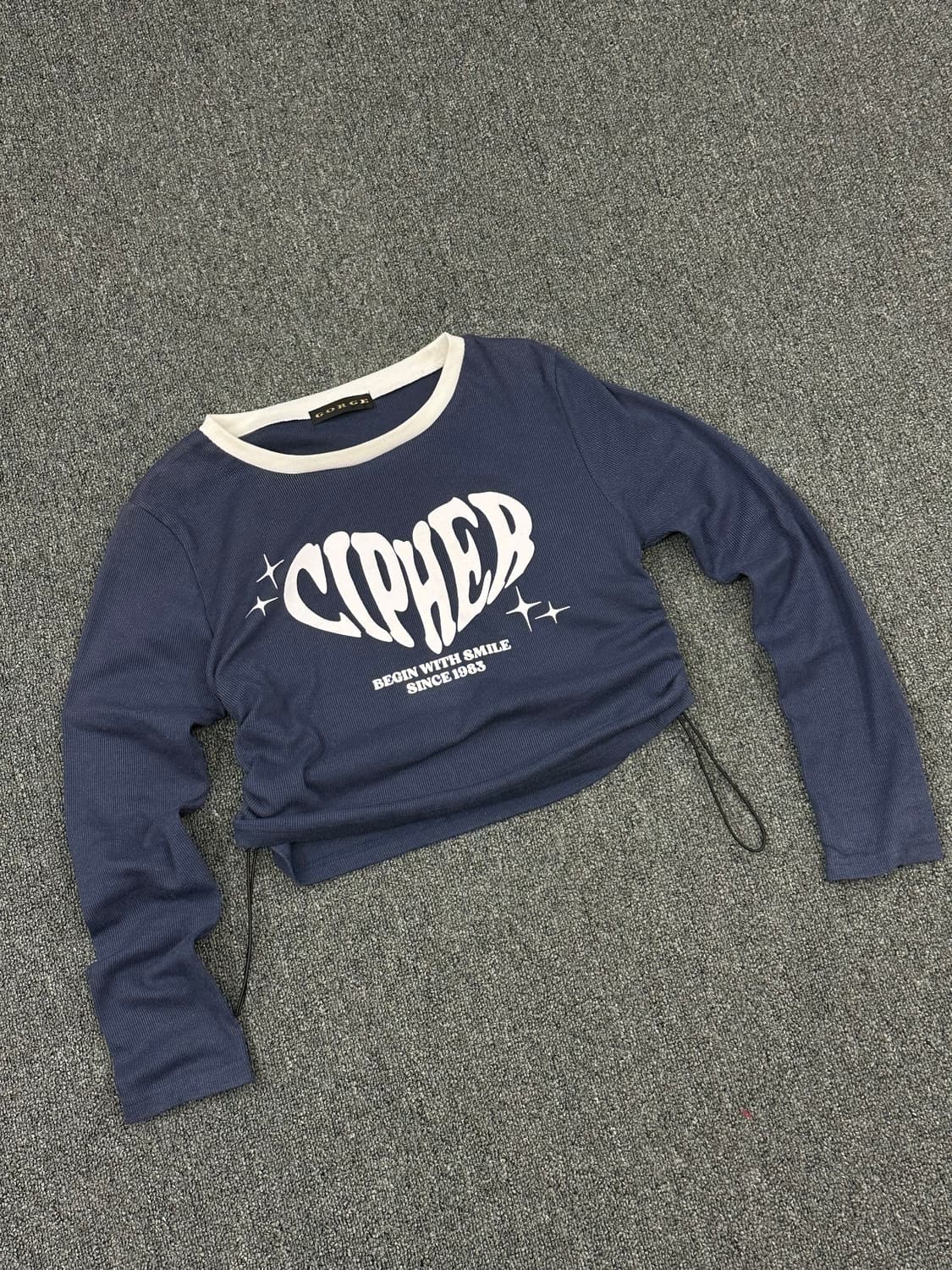 OS)GORGE 여성 셔링 골지 롱슬리브 상품이미지1