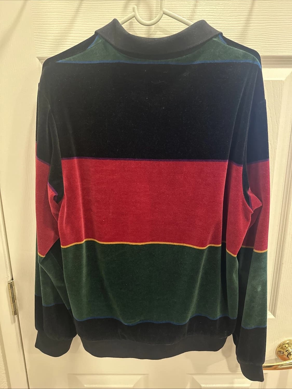 FW19 슈프림 벨루어 스트라이프 롱슬리브 폴로 티셔츠  M 상품이미지2