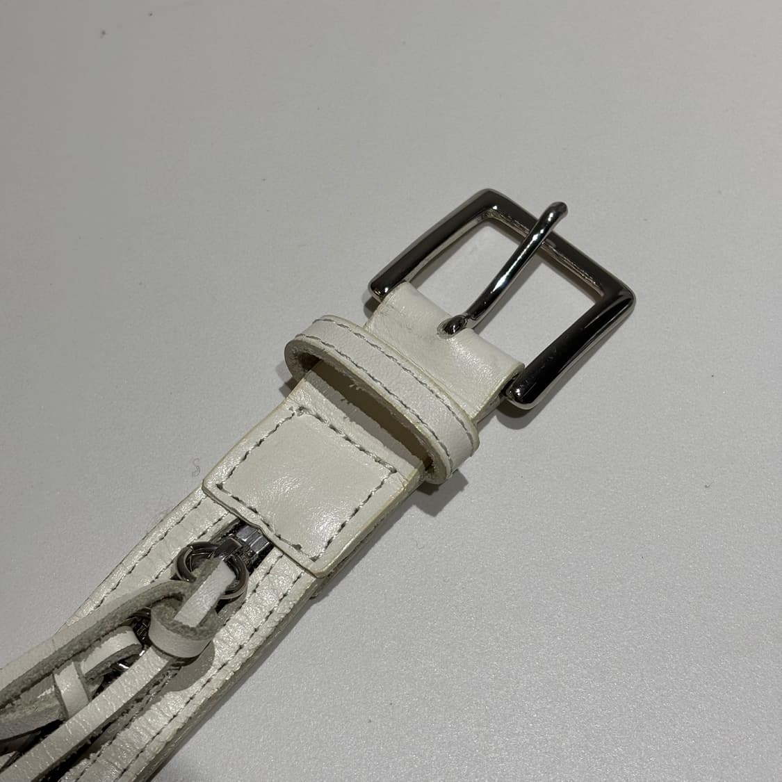 요지 야마모토 와이즈 zip 화이트 벨트 상품이미지2