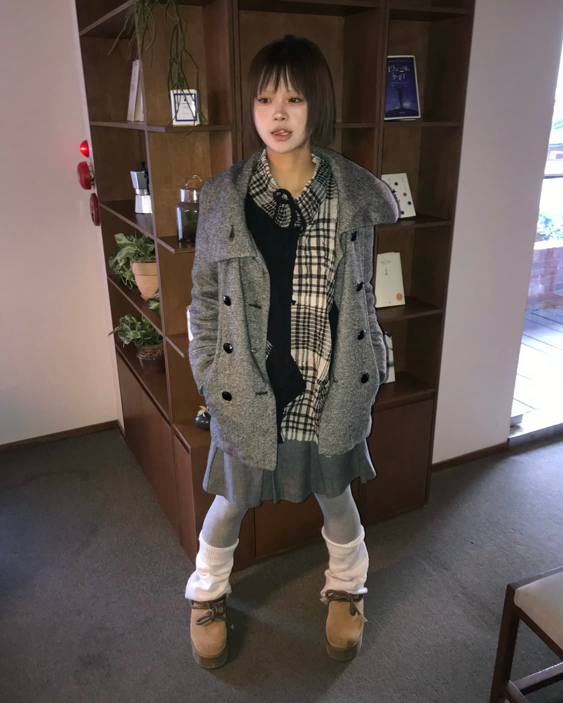 🩶 빈티지 그레이 체크 모리 코디🩶 상품이미지3