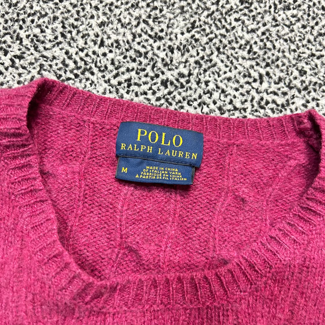 폴로 케이블 울 핑크 니트 상품이미지4