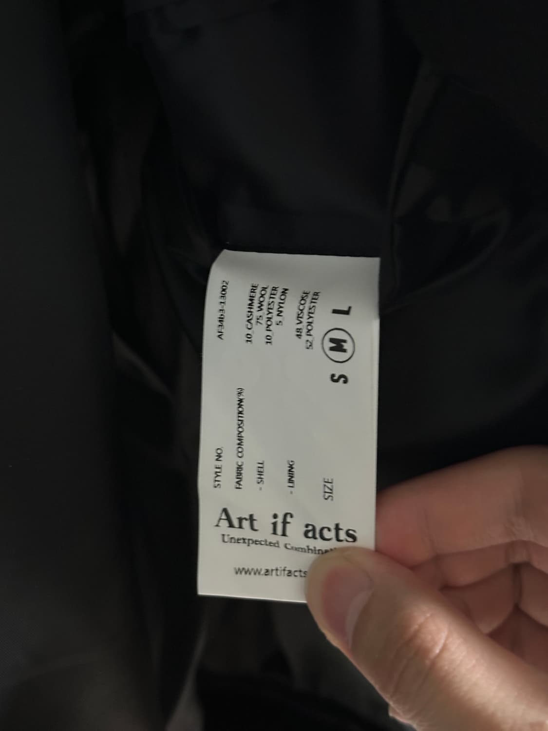 (새상품/M) 아트이프액츠 캐시미어 세인트 해링턴자켓 블랙 상품이미지5
