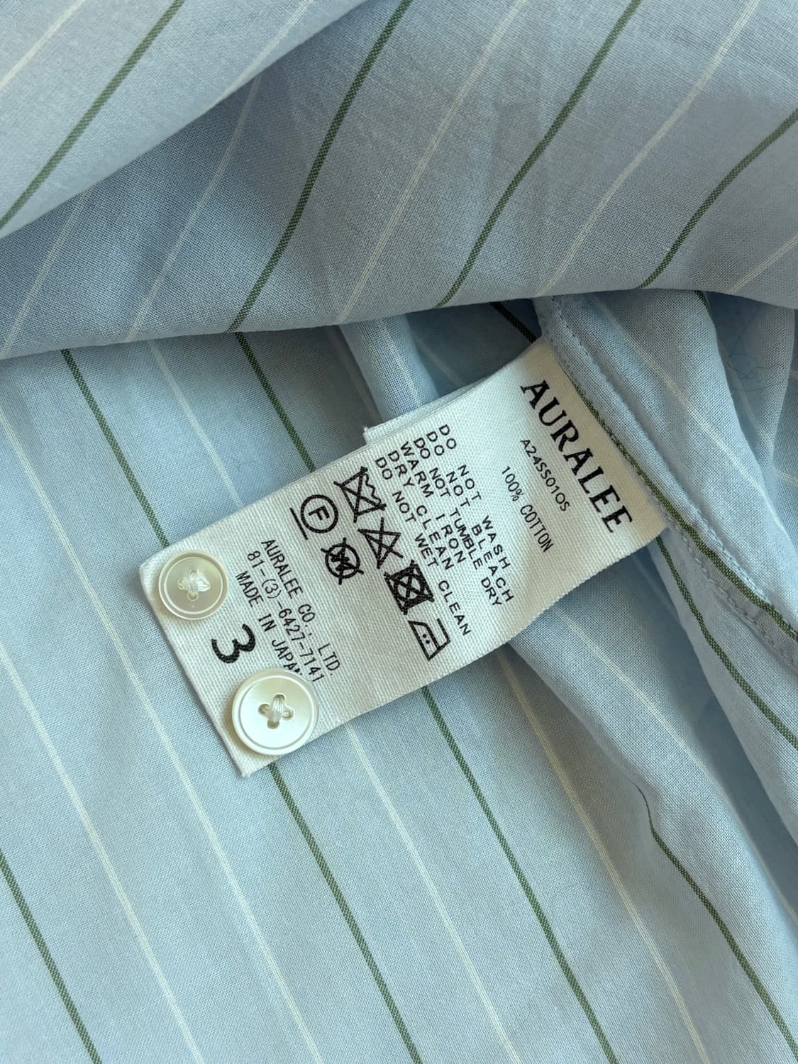 오라리 코튼 스트라이프 셔츠 상품이미지2