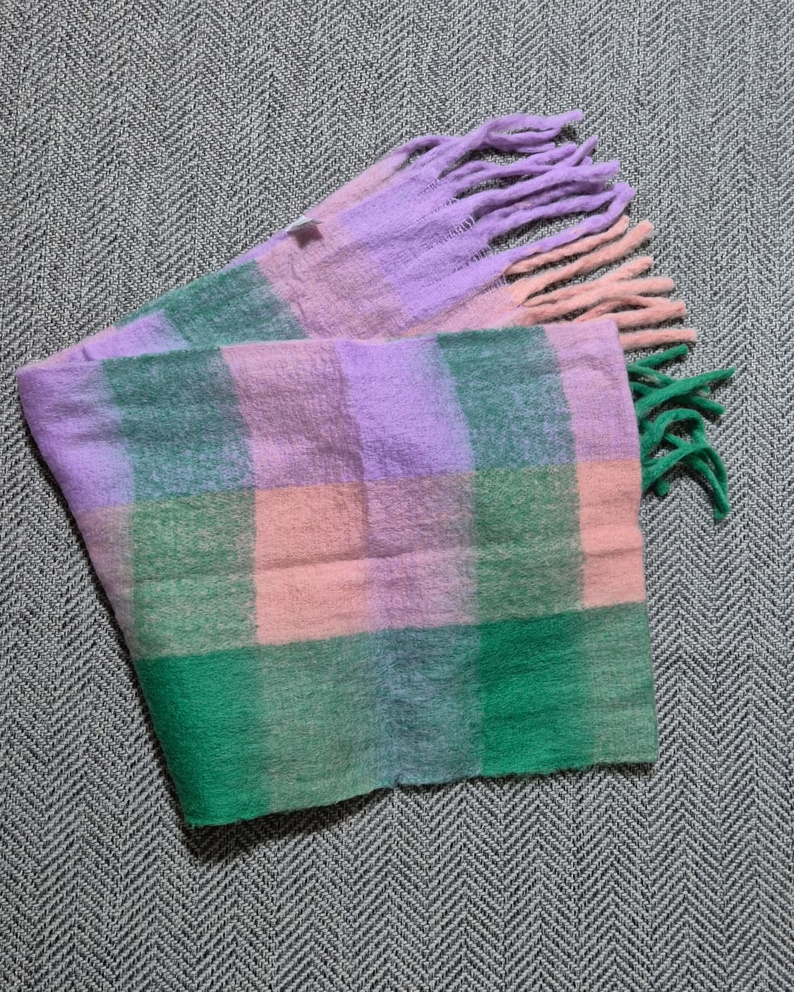 무센트 시그니처 체크 머플러 (그린체크) 상품이미지3