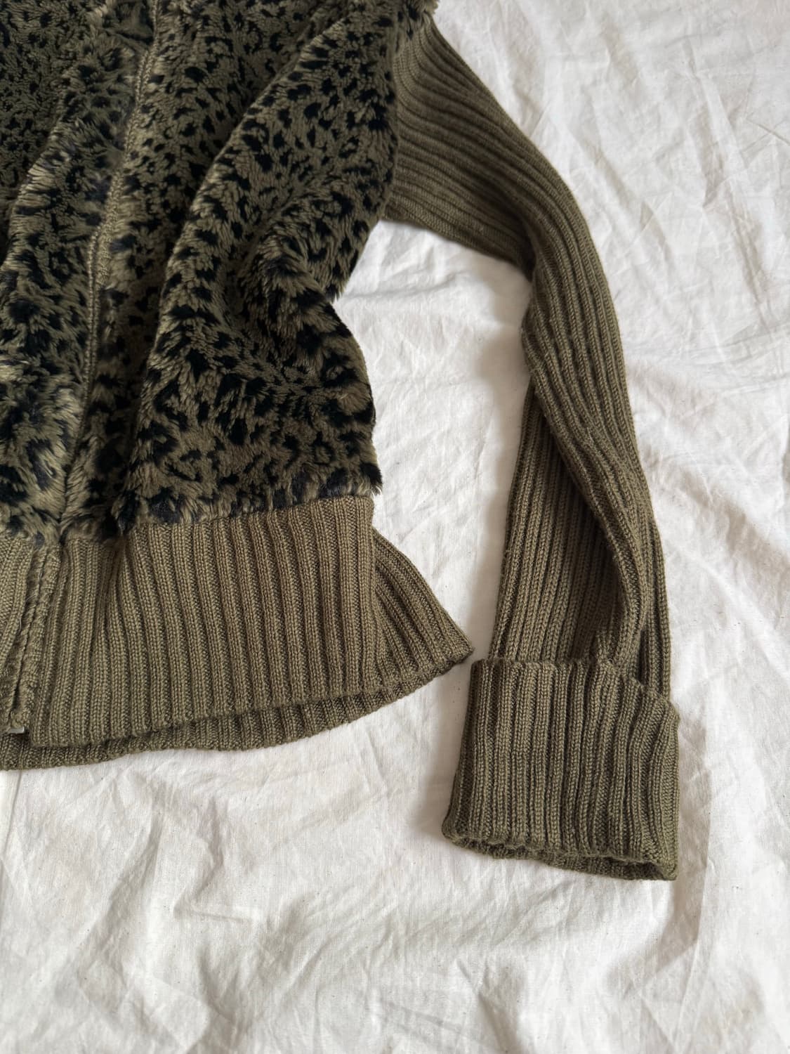 딥그린 골지 와투케 갸루 호피 퍼 집업 상품이미지3