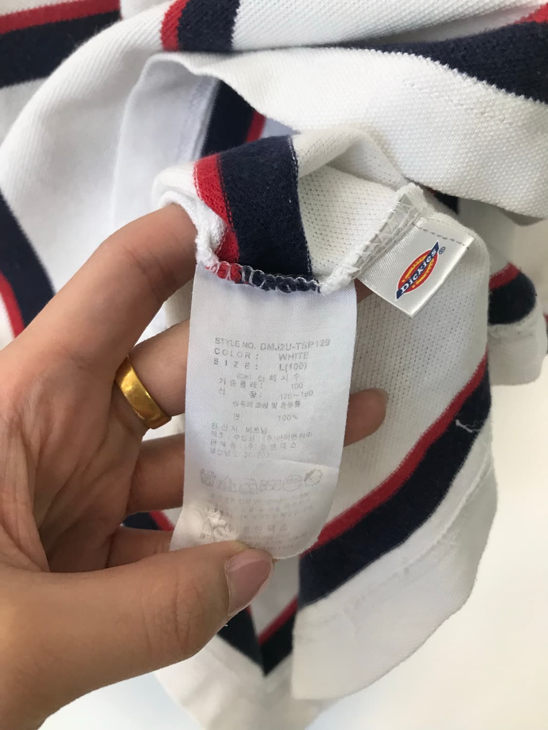디키즈 자수로고 스트라이프 피케 럭비 카라 반팔 티셔츠 상품이미지5