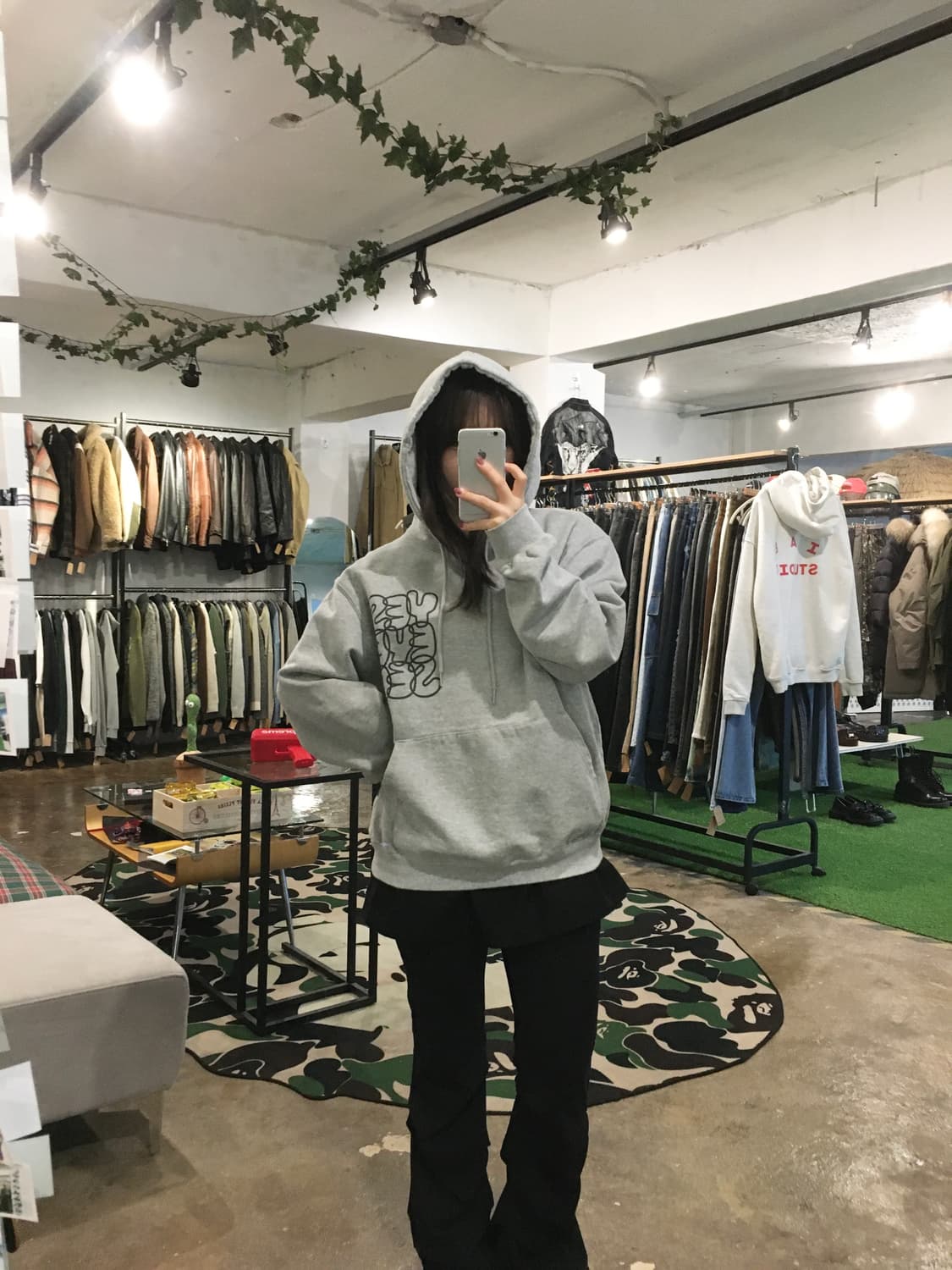 예스아이씨 빅로고 후드티 멜란지그레이 상품이미지7