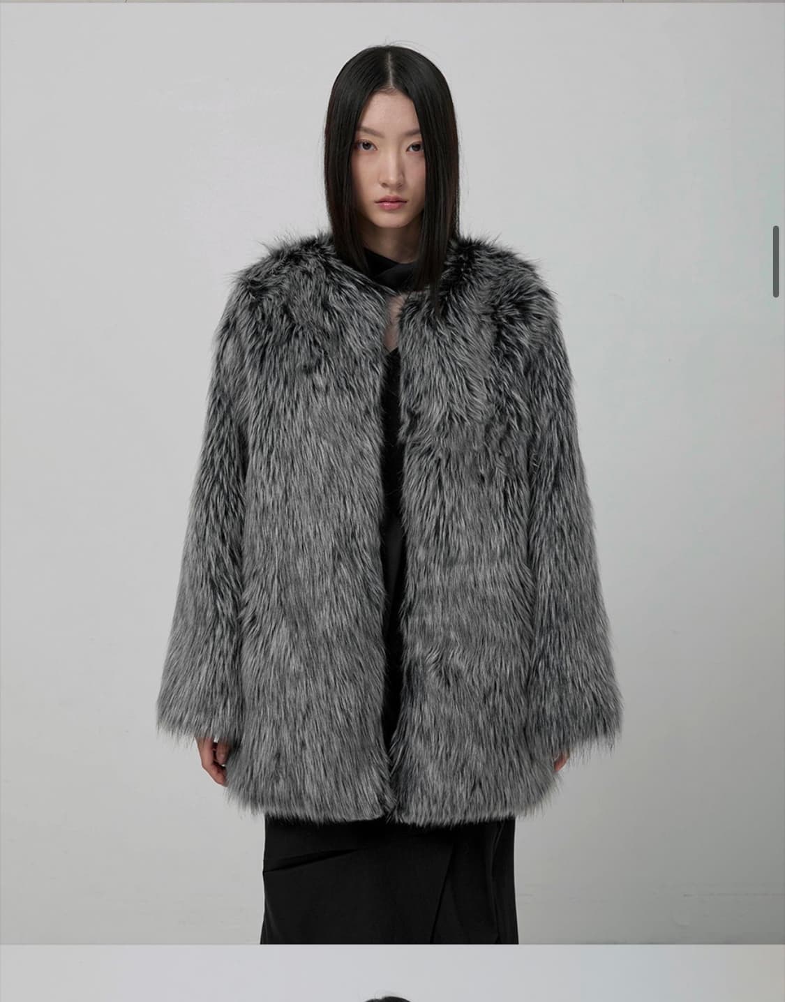 FLARE UP 플레어업 Fur Jacket 퍼자켓 차콜 상품이미지2