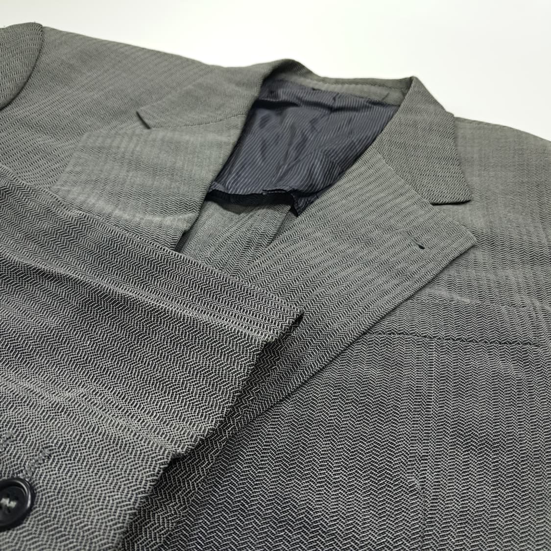 CL485 L 올리버 발렌티노 90s 이태리판 울 차콜그레이 블레이저  상품이미지4