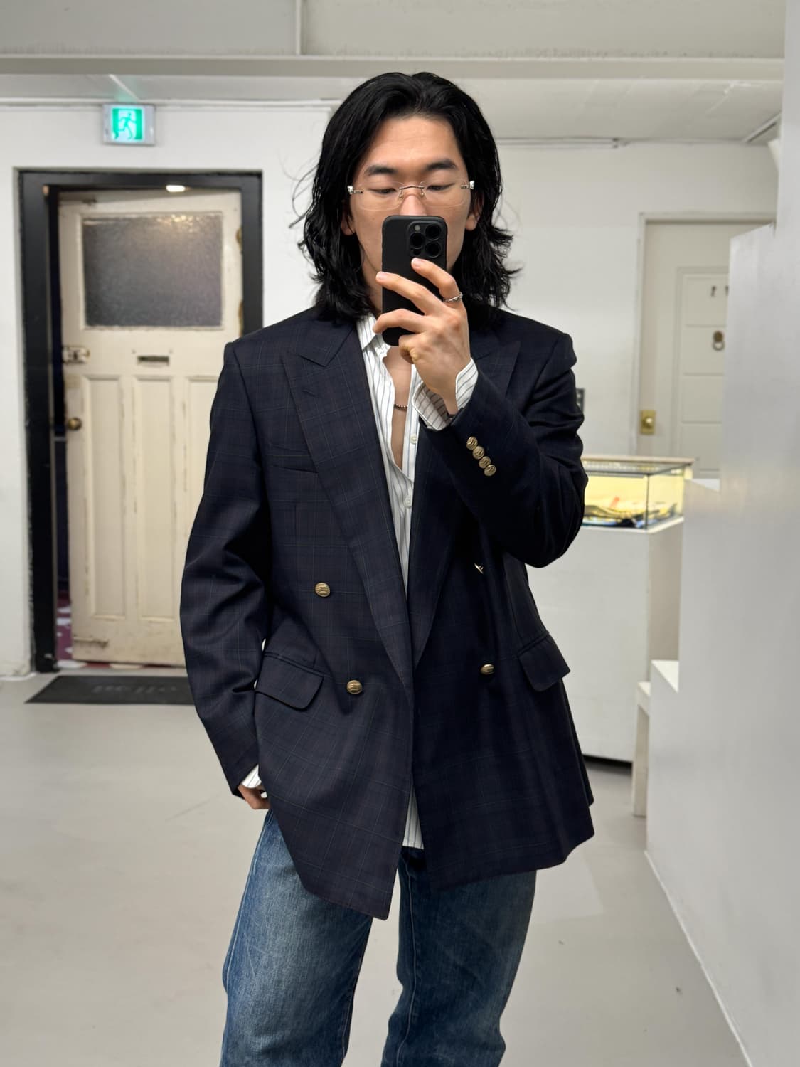 버버리 금장 블랙워치 자켓 상품이미지6
