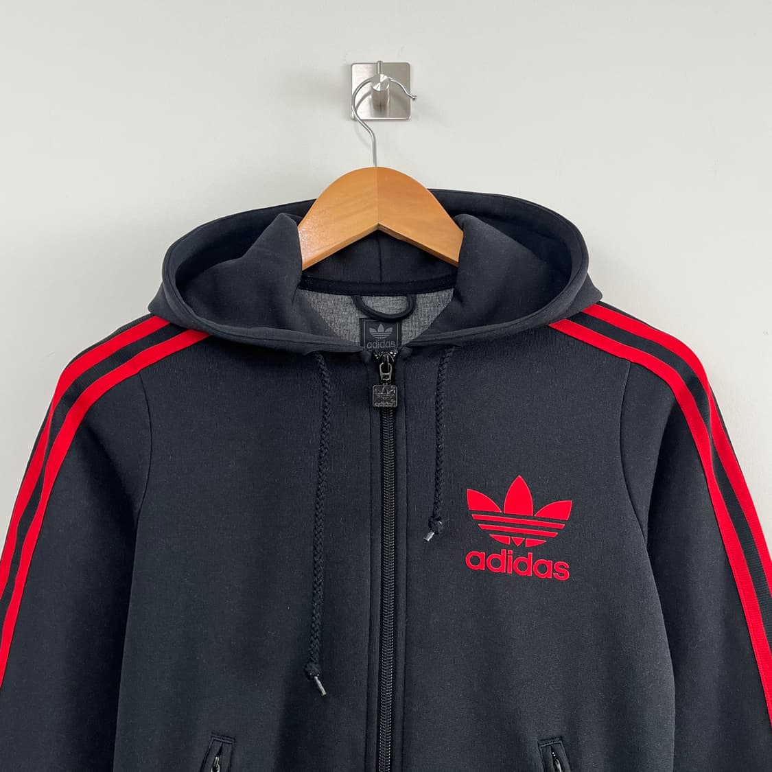 아디다스 파이어버드 검빨 후드 트랙탑 져지 상품이미지4