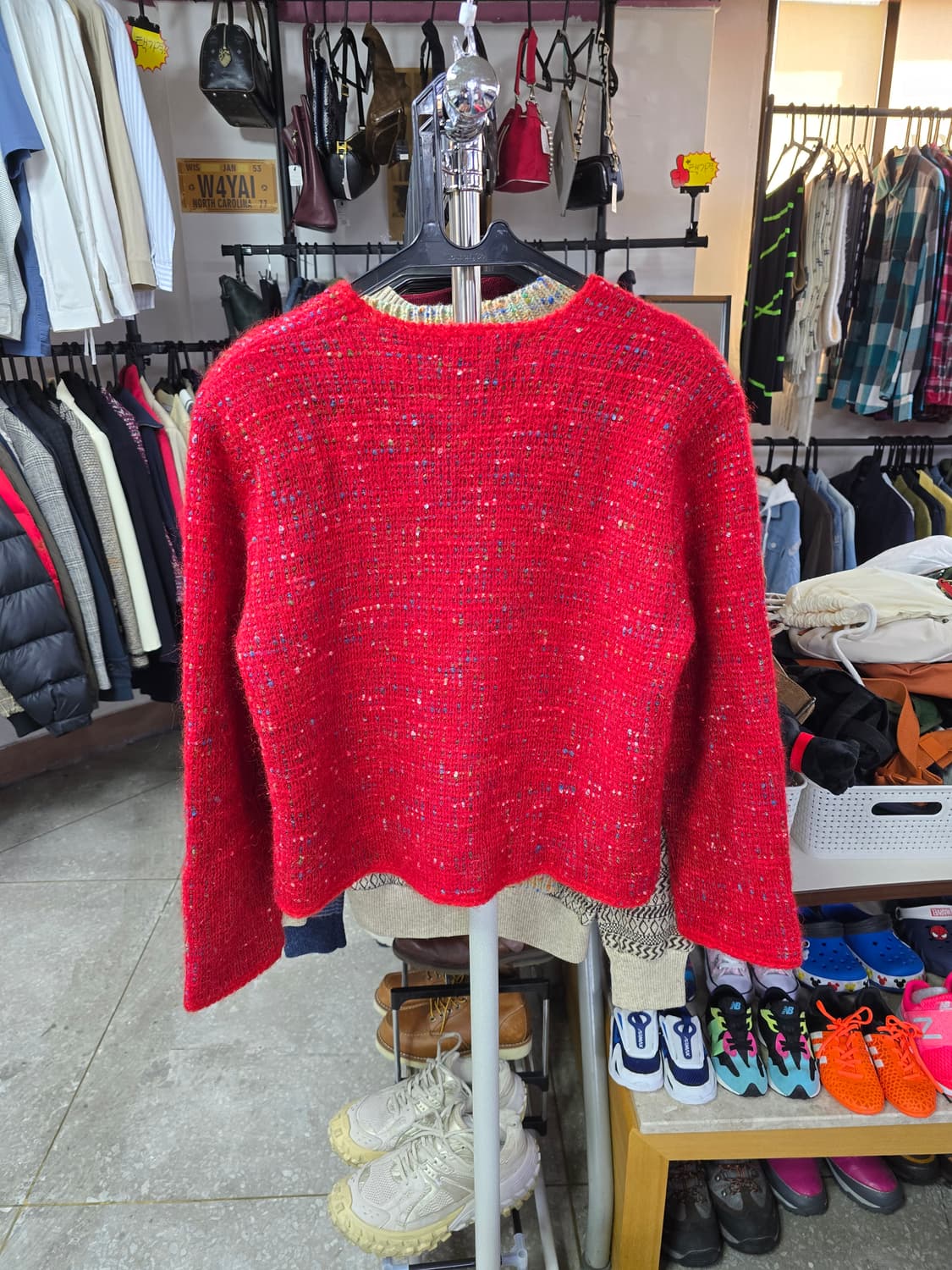 올리브 레드 트위드 가디건 (1255) 상품이미지2